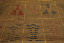 7'11" x 9'10" Hand Knotted Wool Geometric Tibetan Oriental Area Rug Brown Modern - Oriental Rug Of Houston