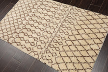 3' x 5' Handmade Shag 100% Wool Boho Modern Oriental Area Rug Ivory/ Brown