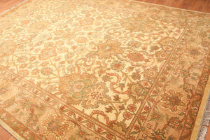 9x12 Hand Knotted Agra 100% Wool Traditional Oriental Area Rug Gold - Oriental Rug Of Houston