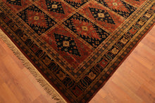 7'9"x9’9" Hand Knotted Tea Wash 100% Wool Oriental Area Rug Traditional Apricot