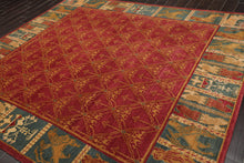 8'3" x 9'8" Hand Knotted Wool Swiss Wash Tibetan Area Rug Red - Oriental Rug Of Houston