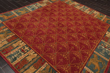 8'3" x 9'8" Hand Knotted Wool Swiss Wash Tibetan Area Rug Red
