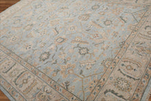 9'x12' Hand Knotted Muted Turkish Oushak 100% Wool Traditional Oriental Area Rug Light Blue,Taupe Color - Oriental Rug Of Houston