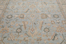 9'x12' Hand Knotted Muted Turkish Oushak 100% Wool Traditional Oriental Area Rug Light Blue,Taupe Color - Oriental Rug Of Houston