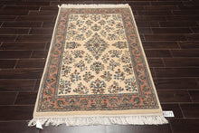 4'1" x 6' Hand Knotted Kerman Wool Traditional Oriental Area Rug Ivory - Oriental Rug Of Houston
