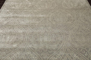 8' x 11' Handmade Wool & Art Silk Patterned Transitional Area Rug Gray Caledon