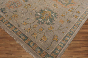 7' 10''x9' 10'' Hand Knotted Muted Turkish Oushak 100% Wool Traditional Oriental Area Rug Taupe, Peach Color - Oriental Rug Of Houston