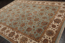 8'6" x 11'9" Hand Knotted 100% Wool Traditional Agra Oriental Area Rug Aqua