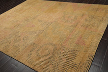 8'2"x10'6" Hand Knotted Wool Peekaboo Loop N Cut Pile Art Deco Tibetan Area Rug Tan - Oriental Rug Of Houston