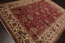 Hand Knotted Traditional 100% Wool Agra Oriental Area Rug Burgundy 8' x 10'2"