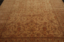 9x12 Tan Taupe Aqua Color Hand Knotted Persian 100% Wool Traditional Oriental Rug