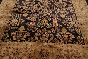 Hand Knotted Wool Sarouk 250KPSI Oriental Area Rug Dark Chocolate 7'11" x 9'10"