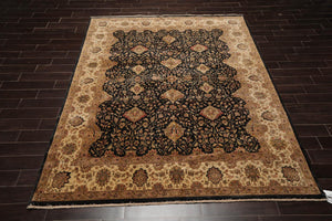 Hand Knotted Wool 300 KPSI Pak Persian Oriental Area Rug Charcoal 7'10" x 9'10" - Oriental Rug Of Houston