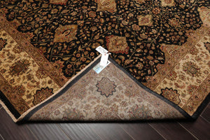 Hand Knotted Wool 300 KPSI Pak Persian Oriental Area Rug Charcoal 7'10" x 9'10" - Oriental Rug Of Houston