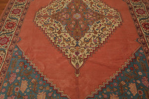 9' x 12' Hand Knotted Romanian Hamadaan 100% Wool Traditional Area Rug Tea Rose - Oriental Rug Of Houston