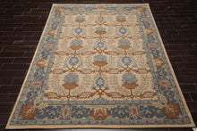 8' x10'  Beige Brown Blue Color Hand Tufted Arts & Crafts 100% Wool Traditional Oriental Rug