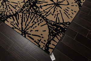 7'9" x 9'9" Handmade 100% Wool Earth Modern Oriental Area Rug Beige, Black - Oriental Rug Of Houston
