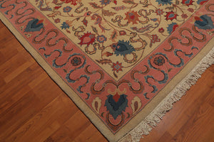 8’11" x 12’ Hand Knotted Romanian Kaashan Traditional Oriental Area Rug Beige