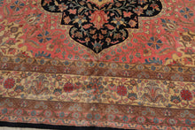 11'9"x17'11" Rare Romanian 100% Wool Hand Knotted Tabrizz Area Rug Midnight Blue - Oriental Rug Of Houston
