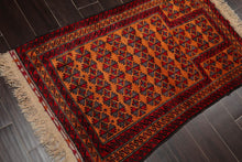 3' x 4'7" Hand Knotted 100% Wool Tribal Traditional Oriental Area Rug Orange Red - Oriental Rug Of Houston
