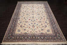 10' 9''x15' 7'' Cream Navy Peach Color Hand Knotted Persian 100% Wool Traditional Oriental Rug