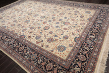 10'9'' x 15'7'' Rare Romanian Vintage Hand Knotted Wool Kashaan Area Rug Cream