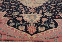 11'9"x14'9" Rare Romanian Hand Knotted Wool Tabrizz Area Rug Midnight Blue