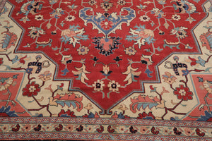 12' x 18'1" Palace Hand Knotted Wool Rare Romanian Herizz Area Rug Terracotta