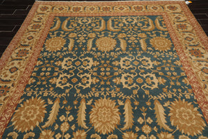 8' x 10'6" Hand Knotted 100% Wool Sultanabad Oriental Area Rug Teal from Turkey