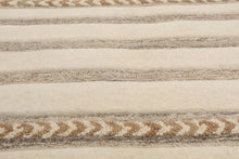 5' x 8' Handmade Wool Embossed look Loop & Cut pile Oriental Area Rug Ivory - Oriental Rug Of Houston