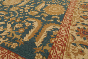 8' x 10'6" Hand Knotted 100% Wool Sultanabad Oriental Area Rug Teal from Turkey - Oriental Rug Of Houston