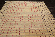 8'2" x 11'1" Hand Knotted Wool & Silk Swiss Wash Tibetan Oriental Area Rug Tan - Oriental Rug Of Houston