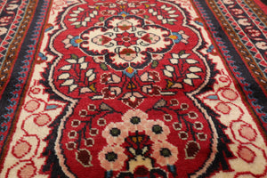 2'6" x 4'6" Vintage Runner Hand Knotted Wool Lilihaan Oriental Area Rug Red - Oriental Rug Of Houston