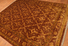 7'6"x9'5" Brown Gold Green, Rust, Multi Color Hand Knotted Persian Oriental Area Rug Wool Traditional Oriental Rug