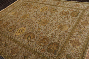 8' x 9'10" Hand Knotted 100% Wool Traditional 250 KPSI Oriental Area Rug Taupe