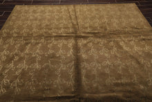 8' x 10' Hand Knotted Wool & Silk Tibetan Oriental Area Rug Contemporary Green - Oriental Rug Of Houston