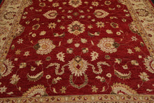 9'3" x 11'11 Hand Knotted 100% Wool Peshawar Vegetable Dye Area Rug Rusty Red