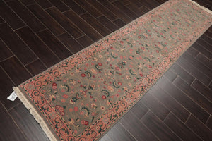 2'6" x 9'10" Hand Knotted Wool Rare Romanian Kashaan Area Rug Mint Runner - Oriental Rug Of Houston