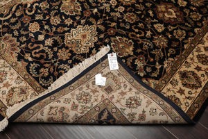 6' x 9' Hand Knotted Wool & Silk Pak Persian 16/18 300 KPSI Area Rug Black