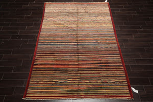 6x9 Hand Knotted 100% Wool Chobi Peshawar Modern & Contemporary Oriental Area Rug Rust, Beige Color