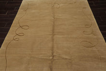 6'x9' Hand Knotted Wool & Silk Tibetan Barbara Barry Area Rug Moss - Oriental Rug Of Houston