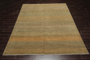 8' x 10' Hand Knotted Wool Tibetan Area Rug Moss Gold - Oriental Rug Of Houston