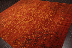 8'x10' Hand Knotted 100% Wool Tibetan Oriental Area Rug Terracotta