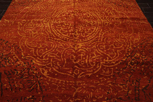 8'x10' Hand Knotted 100% Wool Tibetan Oriental Area Rug Terracotta