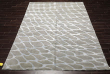 8x10 Gray Hand Knotted Wool & Bamboo Silk Tibetan Oriental Area Rug - Oriental Rug Of Houston