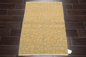 2' 7''x3' 6''Hand Knotted Tibetan 100% Wool Michaelian & Kohlberg Transitional  Oriental Area Rug Gold,Mint Color