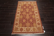3' 6''x5' 6'' Hand Knotted Tibetan 100% Wool Reversible Soumak Traditional Oriental Area Rug Rust, Ivory Color