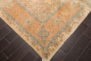 8' x 10' Hand Knotted Super Fine 250 KPSI Wool Oriental Area Rug Beige - Oriental Rug Of Houston