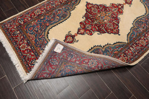4'4" x 6'5" Hand Knotted 100% Wool Authentic Tabrizz Traditional Area Rug Ivory - Oriental Rug Of Houston