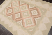 4' x 6' Hand Woven Wool Southwestern Dhurry Kilim Flatweave Area Rug Celadon - Oriental Rug Of Houston